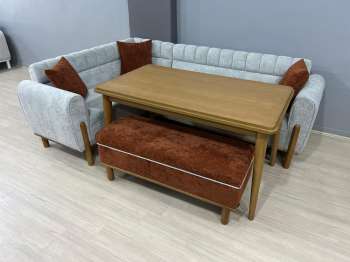 E - 1420 Ahşap Bohem Dilimli Köşe Takımı