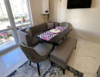 E - 1245 Modern Dilimli Sandalyeli Puflu Bank Takımı