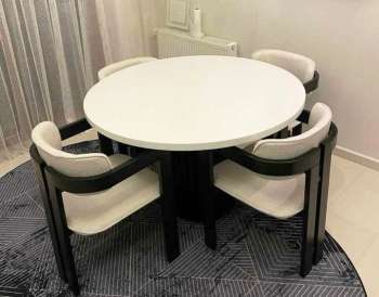 E - 1310 Ptt Masa 110 Luk T Sandalye Siyah Beyaz